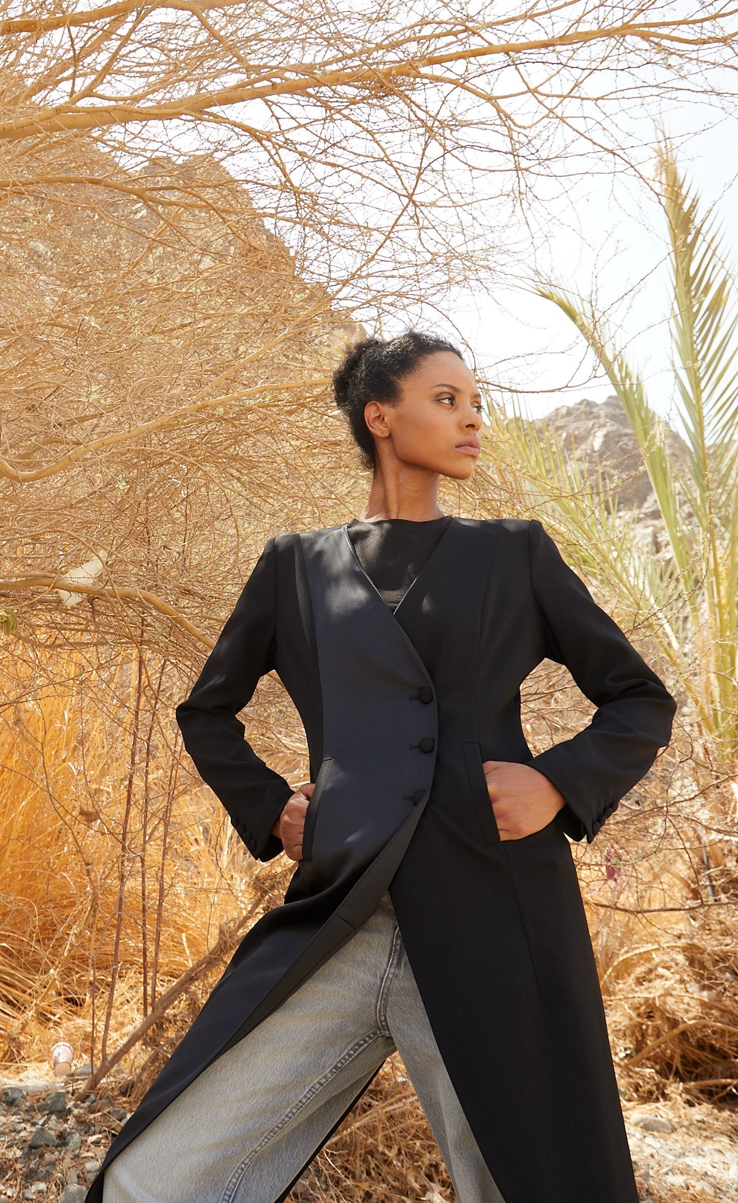 Noir Tailored Longline Jacket